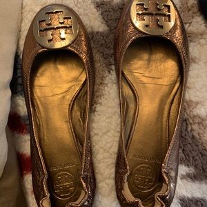 Bronze copper Authentic Tory Burch Flats